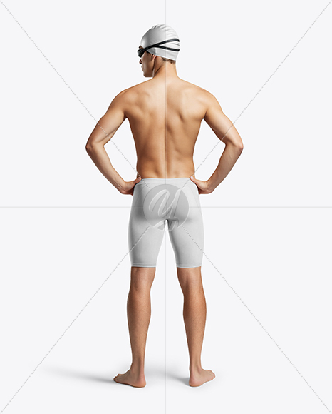 Man Wearing Swimming Jammers Mockup