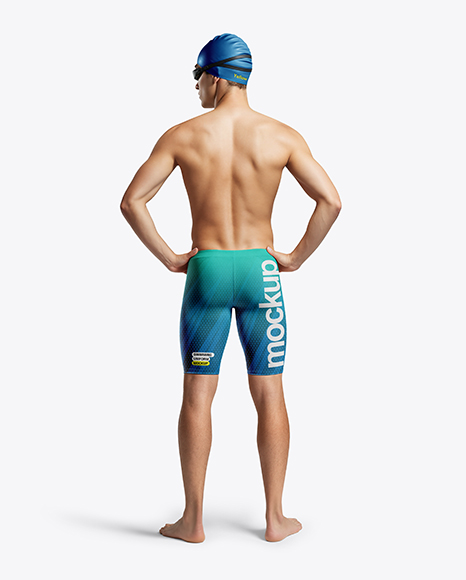 Man Wearing Swimming Jammers Mockup