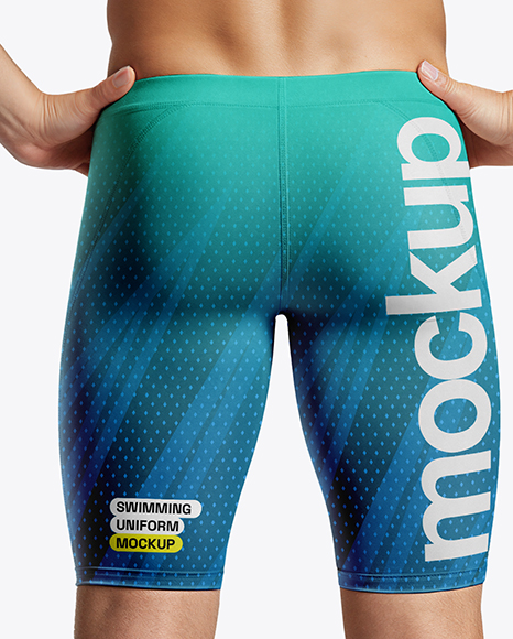 Man Wearing Swimming Jammers Mockup