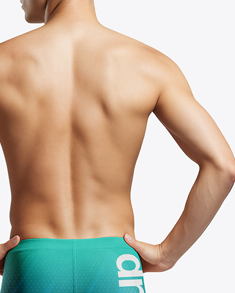 Man Wearing Swimming Jammers Mockup