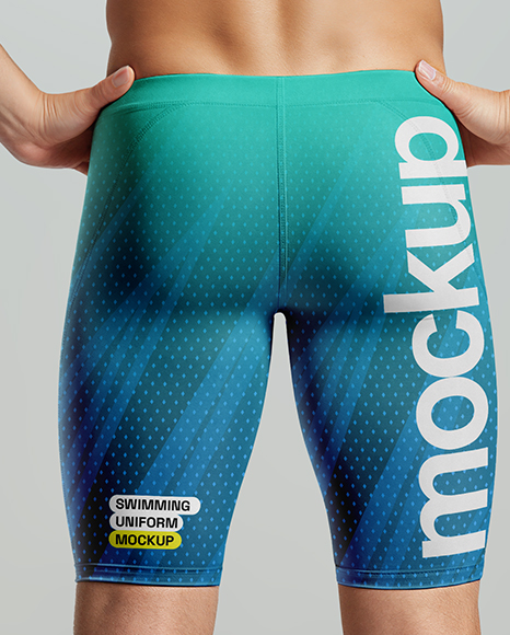 Man Wearing Swimming Jammers Mockup