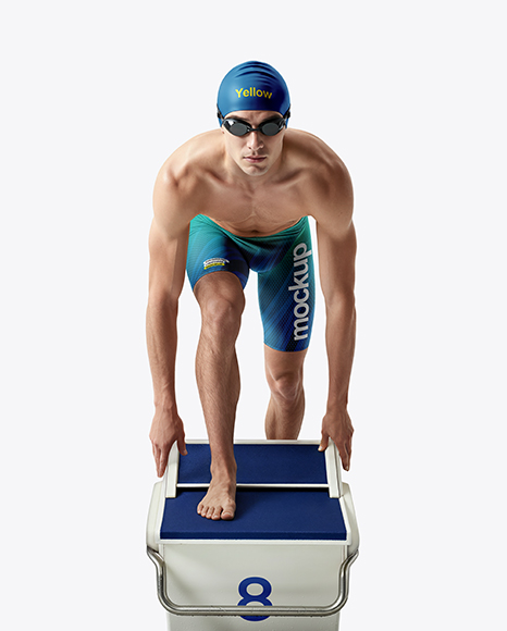 Man Wearing Swimming Jammers Mockup