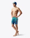 Man Wearing Swimming Jammers Mockup