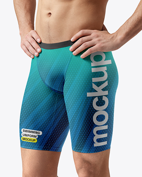 Man Wearing Swimming Jammers Mockup