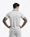 Man Wearing T-Shirt with Headphones Mockup