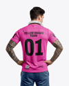 Man Wearing T-Shirt with Headphones Mockup