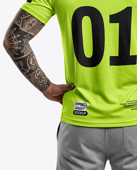 Man Wearing T-Shirt with Headphones Mockup