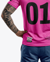 Man Wearing T-Shirt with Headphones Mockup