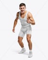 Man Wearing Wrestling Uniform Mockup