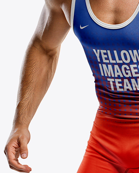 Man Wearing Wrestling Uniform Mockup