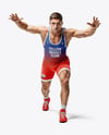 Man Wearing Wrestling Uniform Mockup