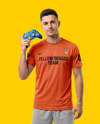 Man with Game Controller Wearing eSports Jersey Mockup