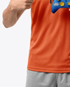 Man with Game Controller Wearing eSports Jersey Mockup