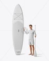 Man with SUP Board Mockup