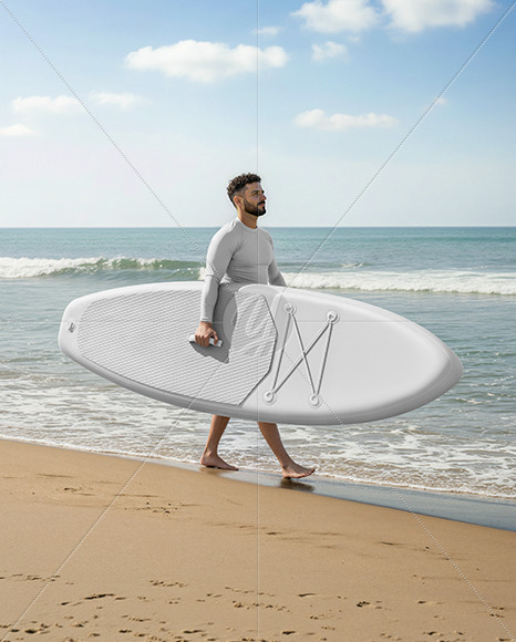 Man with SUP Board Mockup