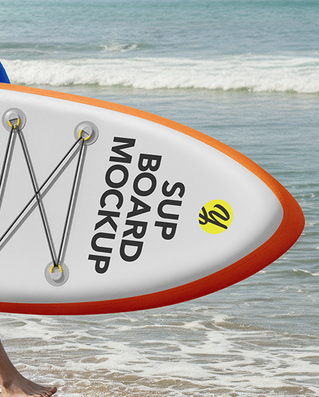 Man with SUP Board Mockup