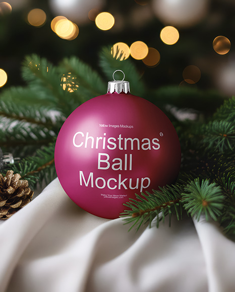 Matte Christmas Ball Mockup