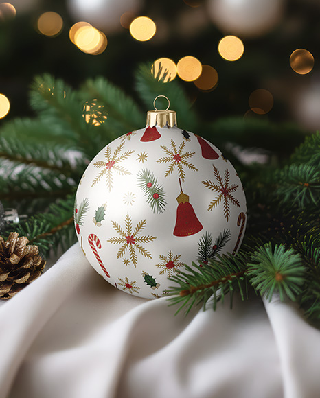 Matte Christmas Ball Mockup