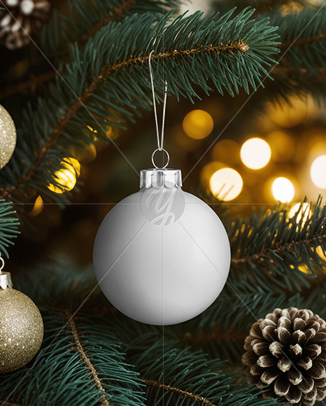 Matte Christmas Ball Mockup