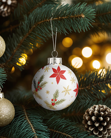 Matte Christmas Ball Mockup