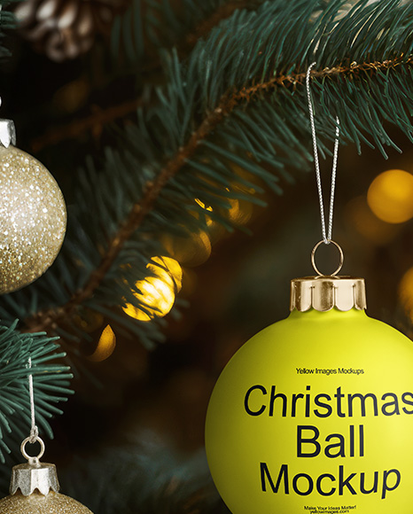 Matte Christmas Ball Mockup