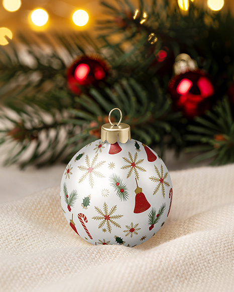 Matte Christmas Ball Mockup