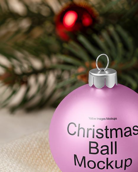 Matte Christmas Ball Mockup