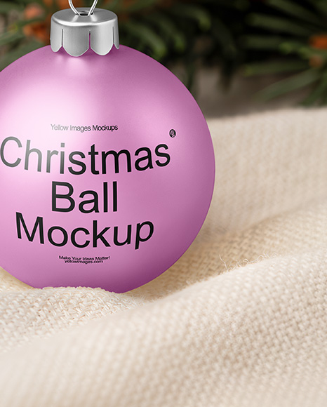 Matte Christmas Ball Mockup