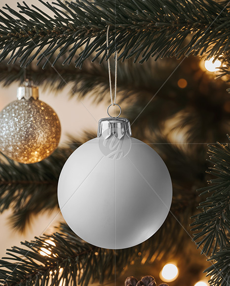 Matte Christmas Ball Mockup