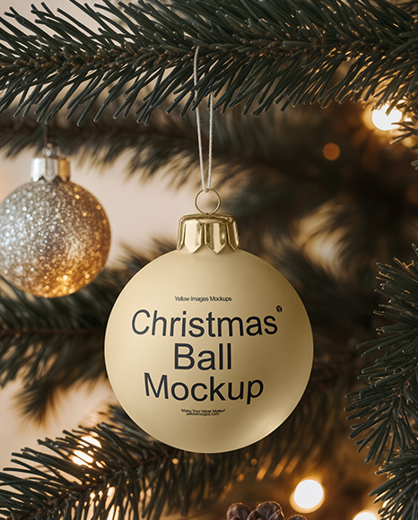 Matte Christmas Ball Mockup