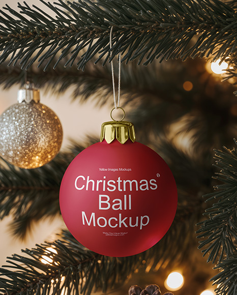 Matte Christmas Ball Mockup