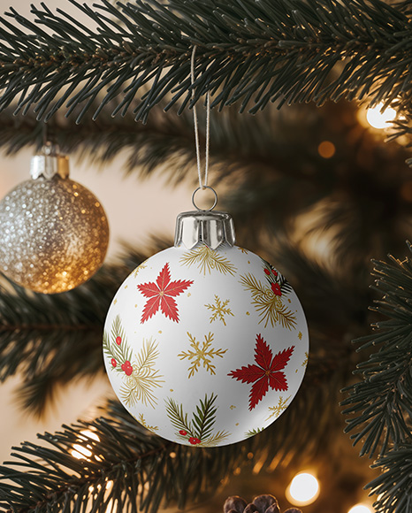 Matte Christmas Ball Mockup