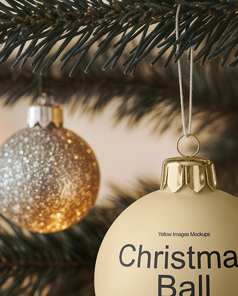 Matte Christmas Ball Mockup