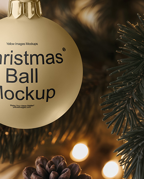 Matte Christmas Ball Mockup