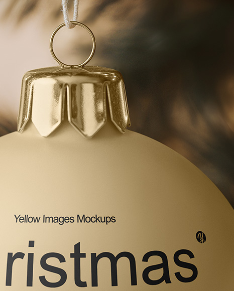 Matte Christmas Ball Mockup