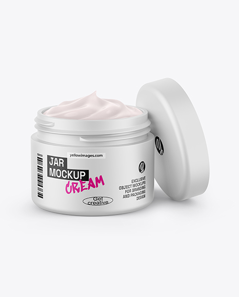Matte Jar W Cream Mockup