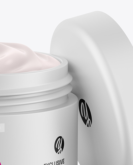 Matte Jar W/ Cream Mockup