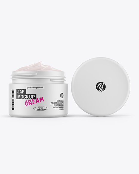 Matte Jar W Cream Mockup