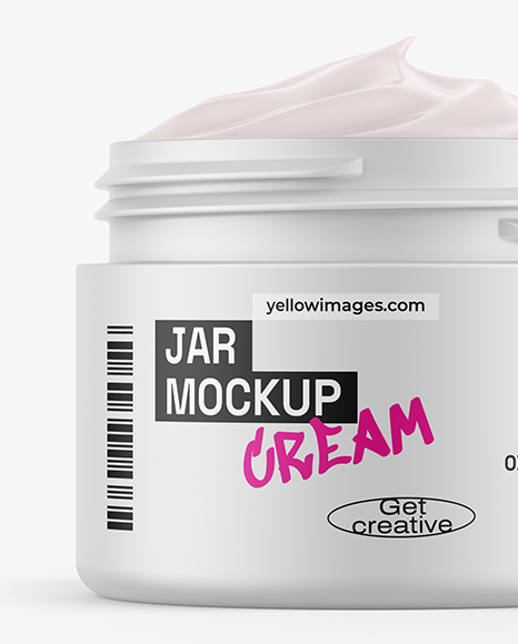 Matte Jar W/ Cream Mockup