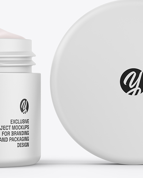 Matte Jar W/ Cream Mockup