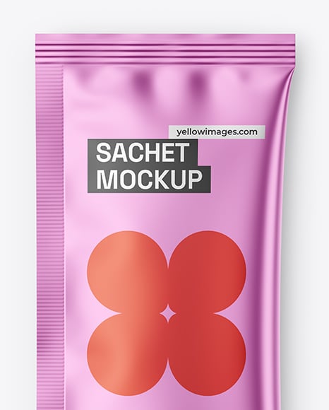 Matte Metallic Sachet Mockup
