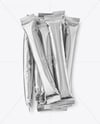 Matte Metallic Stick Sachets Mockup