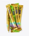 Matte Metallic Stick Sachets Mockup
