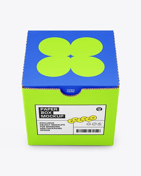 Matte Paper Cardboard Box Mockup