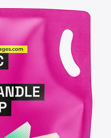 Matte Plastic Pouch with Handle Mockup