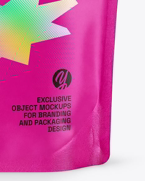Matte Plastic Pouch with Handle Mockup