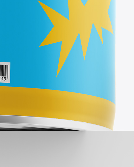 Matte Tin Can w/ Metallic Handle Mockup