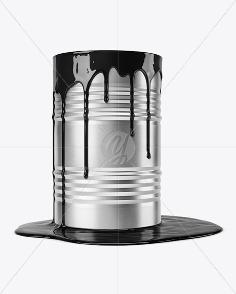 Metallic Oil Barrel Mockup