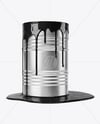 Metallic Oil Barrel Mockup