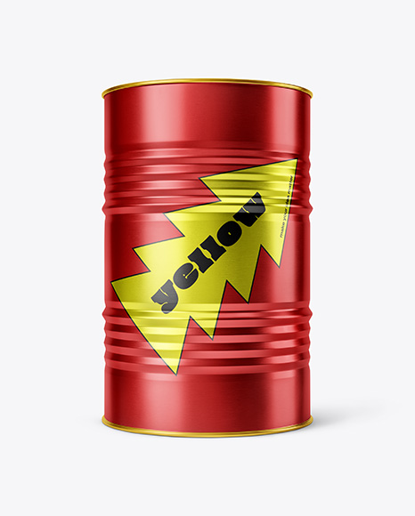 Metallic Oil Barrel Mockup